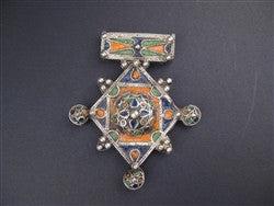 Multicolor Enameled Berber Pendant (Large) - The Bead Chest