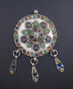 Artisanal Enameled Round Berber Pendant