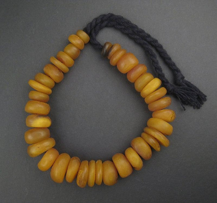 Amber Color Round Moroccan Horn Beads - The Bead Chest