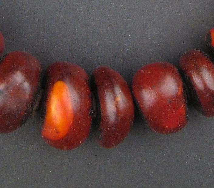 Moroccan Translucent Cherry Amber Resin Beads (Graduated) - The Bead Chest