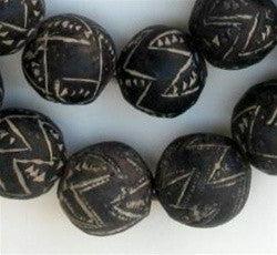 Mali Clay Spindle Whorl Beads (Round) - The Bead Chest