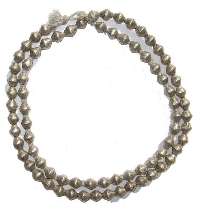 Ethiopian White Metal Bicone Beads (8x7mm) - The Bead Chest