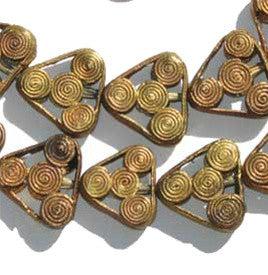 Swirl Design Brass Filigree Triangle Beads - The Bead Chest