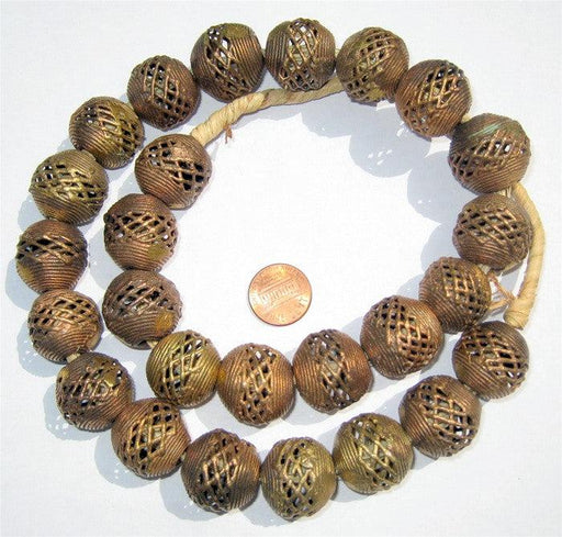 Brass Filigree Globe Beads (Medium) - The Bead Chest