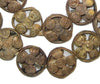 Brass Filigree Beads (Round, Flat), Flower Design