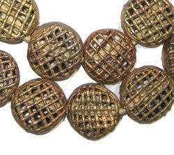 Flat Woven Circle Brass Filigree Beads (20mm) - The Bead Chest