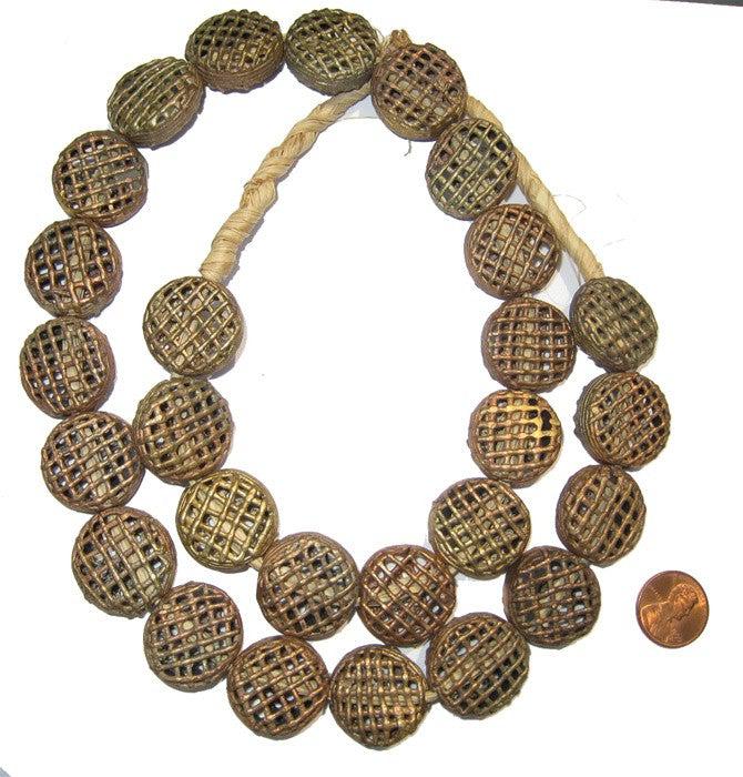 Flat Woven Circle Brass Filigree Beads (20mm) - The Bead Chest