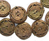Star Design Circular Brass Filigree Beads (21mm)