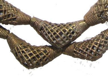 Woven Brass Filigree Elbow Beads (17x40mm) - The Bead Chest