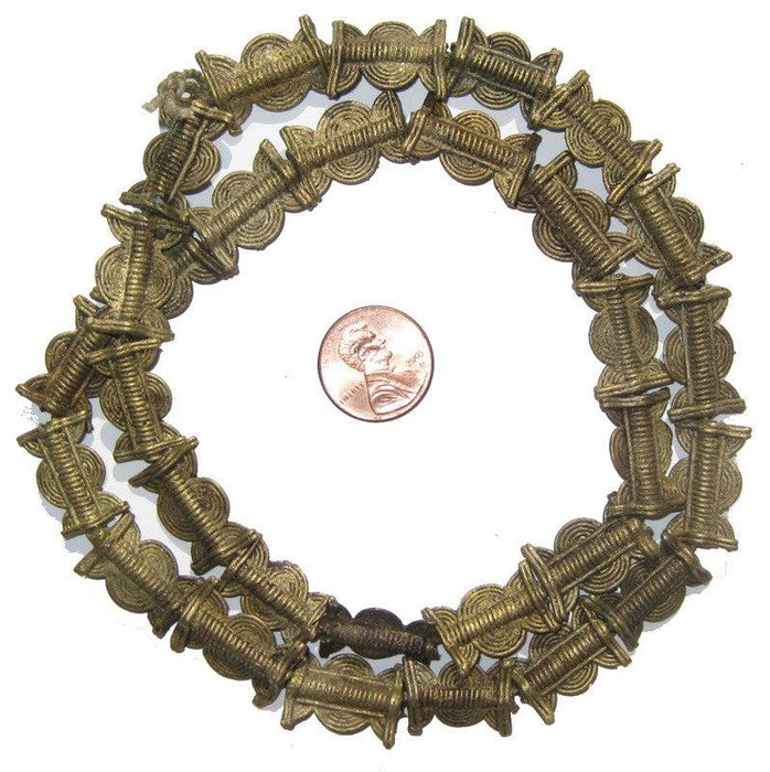 Brass Baule Beads, Sun Moon Design (20x14mm) - The Bead Chest