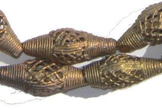 Brass Filigree Beads Oblong, Basket Design (Small) - The Bead Chest