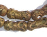 Eye Design Barrel Ghana Brass Filigree Beads (26x12mm) - The Bead Chest