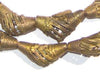 Striated Brass Filigree Elbow Beads (28x12mm)