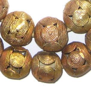 Cameroon-Style Brass Filigree Globe Beads (24mm) - The Bead Chest