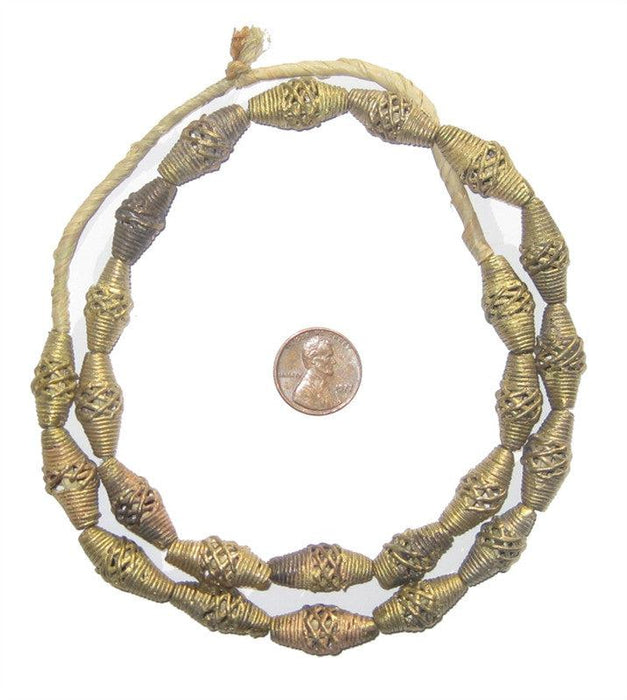 Brass Filigree Beads Oblong, Basket Design (Small) - The Bead Chest