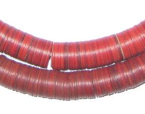 Vintage Red Phono Record Vinyl Beads (12mm) - The Bead Chest