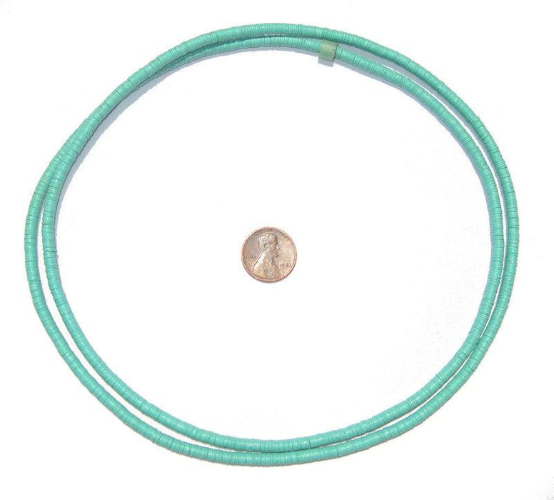 Turquoise Vinyl Phono Record Beads (4mm) - The Bead Chest
