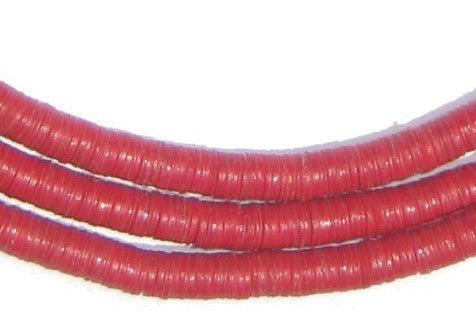 Red Vinyl Phono Record Beads (4mm) - The Bead Chest