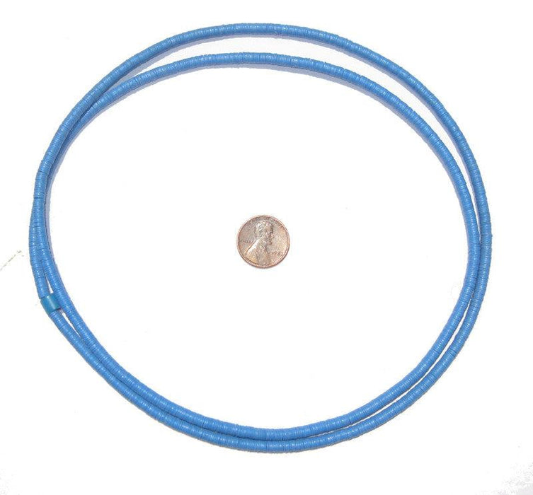 Blue Vinyl Phono Record Beads (4mm) - The Bead Chest