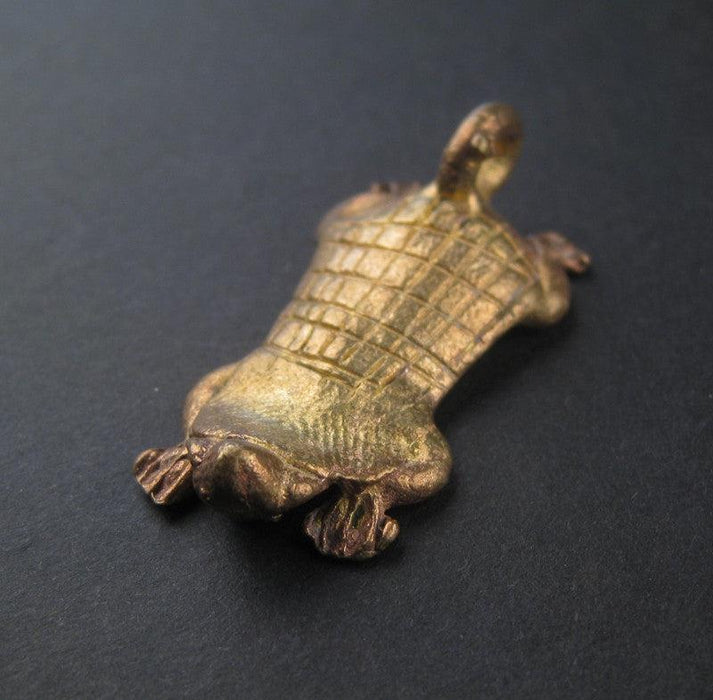 Turtle Brass Pendant from Africa - The Bead Chest