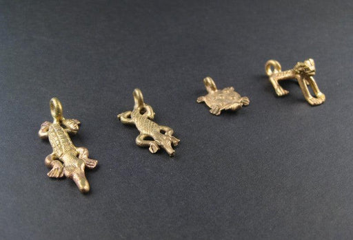 Amphibious Pack of Ghana Brass Pendants (4 pieces) - The Bead Chest