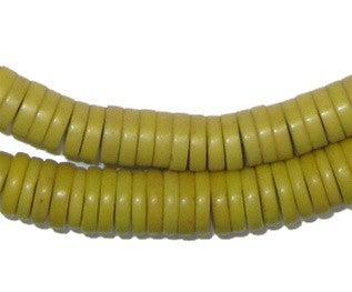 Sliced Yellow Prosser Beads - The Bead Chest
