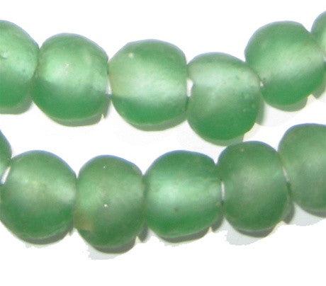 Light Green Recycled Glass Beads (14mm) - The Bead Chest