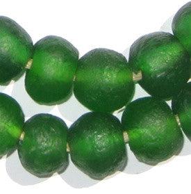 Green Recycled Glass Beads (18mm) - The Bead Chest