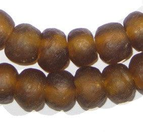 Amber Color Recycled Glass Beads (14mm) - The Bead Chest