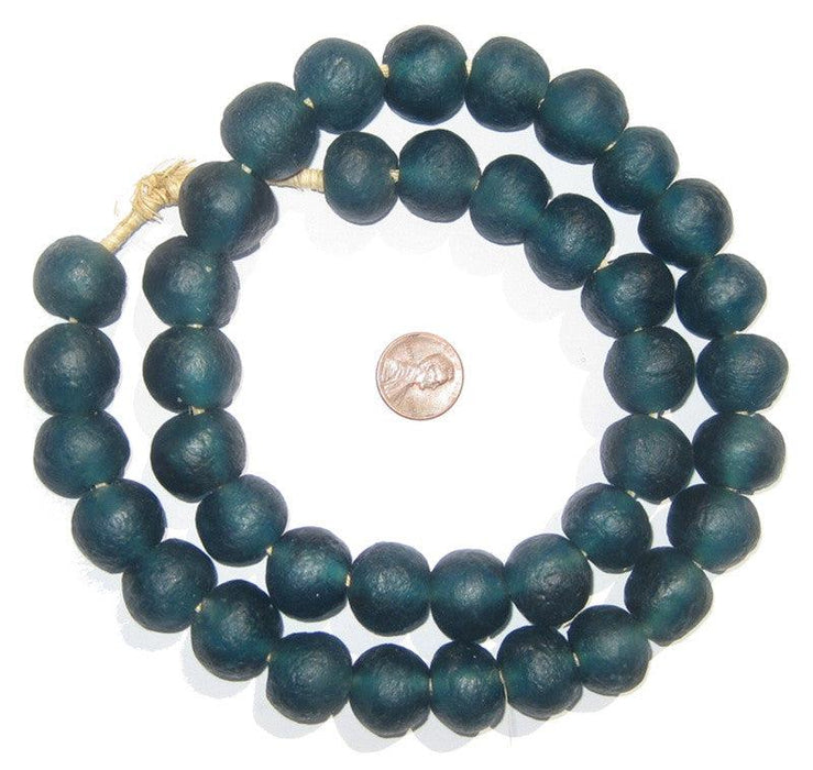 Teal Recycled Glass Beads (18mm) - The Bead Chest