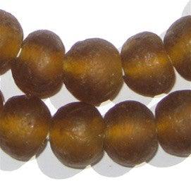 Amber Color Recycled Glass Beads (18mm) - The Bead Chest