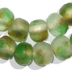 Earth Swirl Recycled Glass Beads (18mm) - The Bead Chest