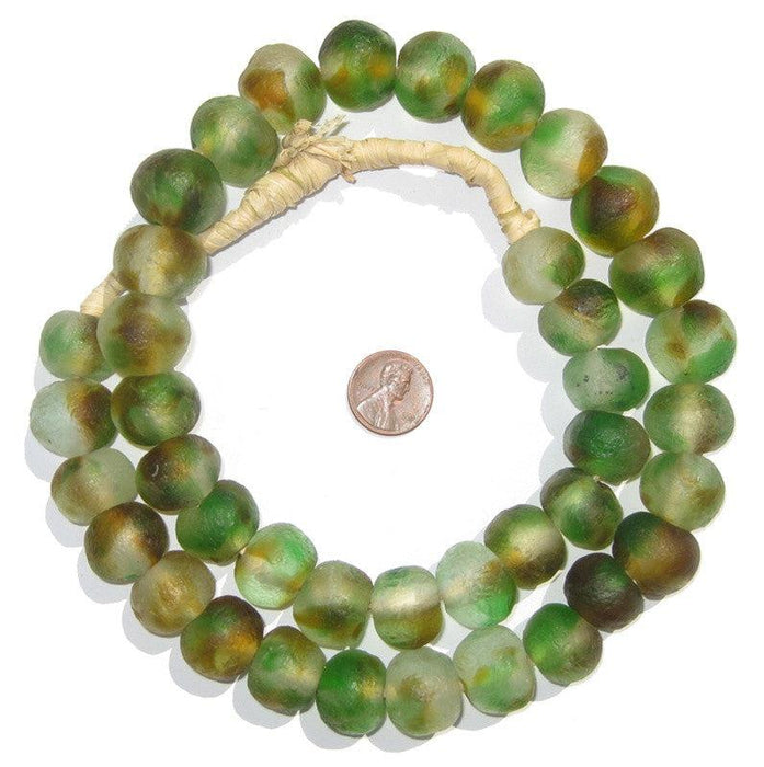 Earth Swirl Recycled Glass Beads (18mm) - The Bead Chest
