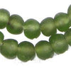 Asparagus Green Recycled Glass Beads (14mm)