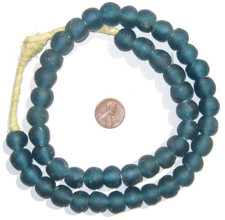 Teal Recycled Glass Beads (14mm) - The Bead Chest