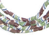Green, Brown Sandcast Beads (3 Strands)