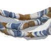 White, Blue, Brown Sandcast Beads (3 Strands)