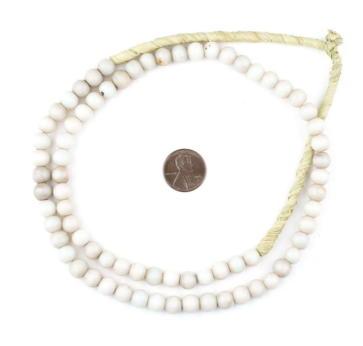 Round White Padre Beads (8mm) - The Bead Chest