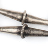Elongated Ethiopian Silver Bicone Beads