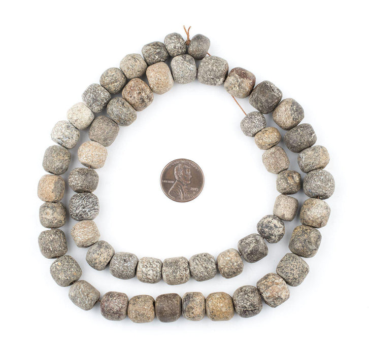 Fossilized Stegodon Stone Beads (10mm) - The Bead Chest