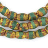 Yellow Venetian Oval Striped Trade Beads (Extra Long Strand)