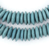 Dark Aqua Ashanti Glass Saucer Beads