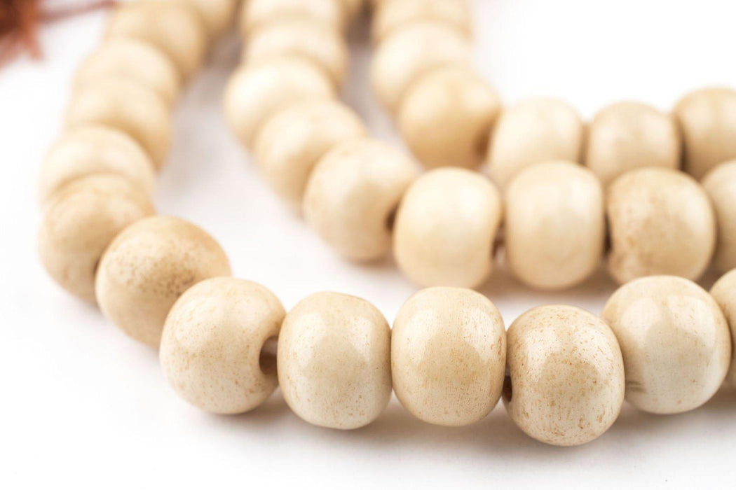 Vintage-Style Mala Bone Beads (10mm) - The Bead Chest