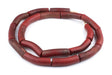 Red Vintage Ovally Ghana Resin Beads - The Bead Chest