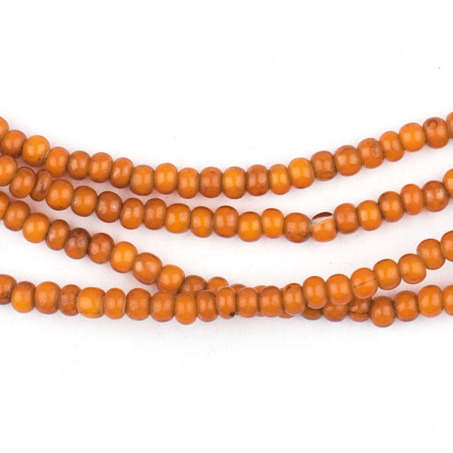 Vintage Style Orange White Heart Beads (4mm) - The Bead Chest