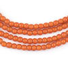 Orange White Heart Beads (5mm)