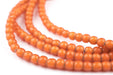 Orange White Heart Beads (5mm) - The Bead Chest