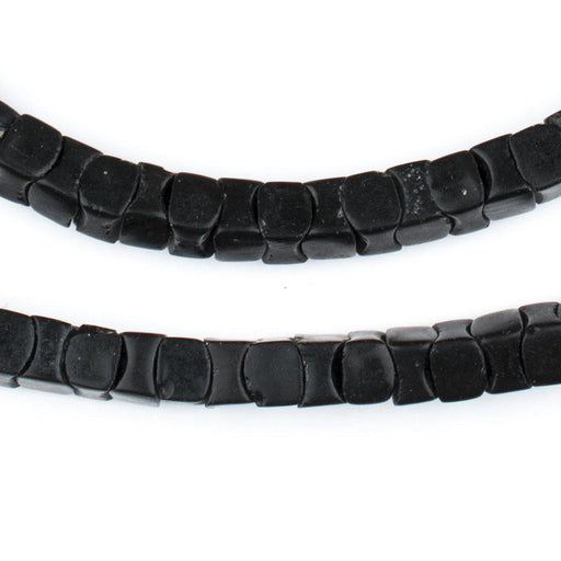 Rare Black Square Snake Beads (Long Strand) - The Bead Chest