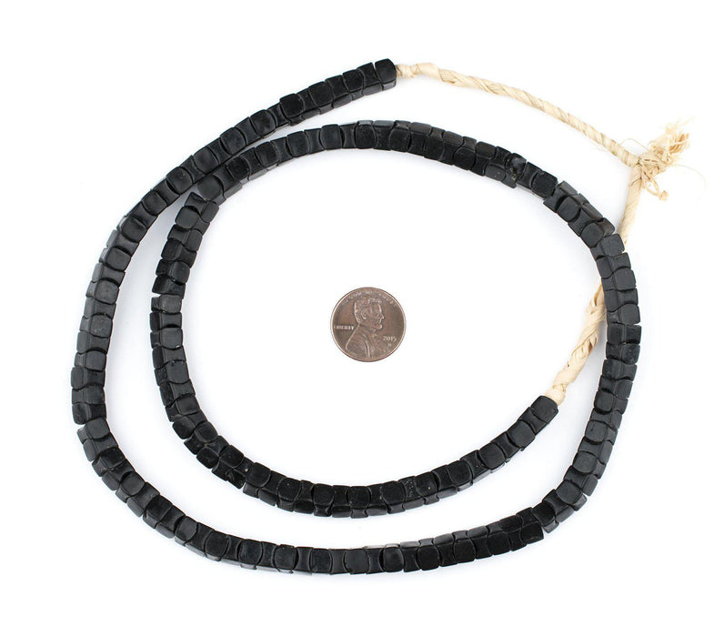 Rare Black Square Snake Beads - The Bead Chest