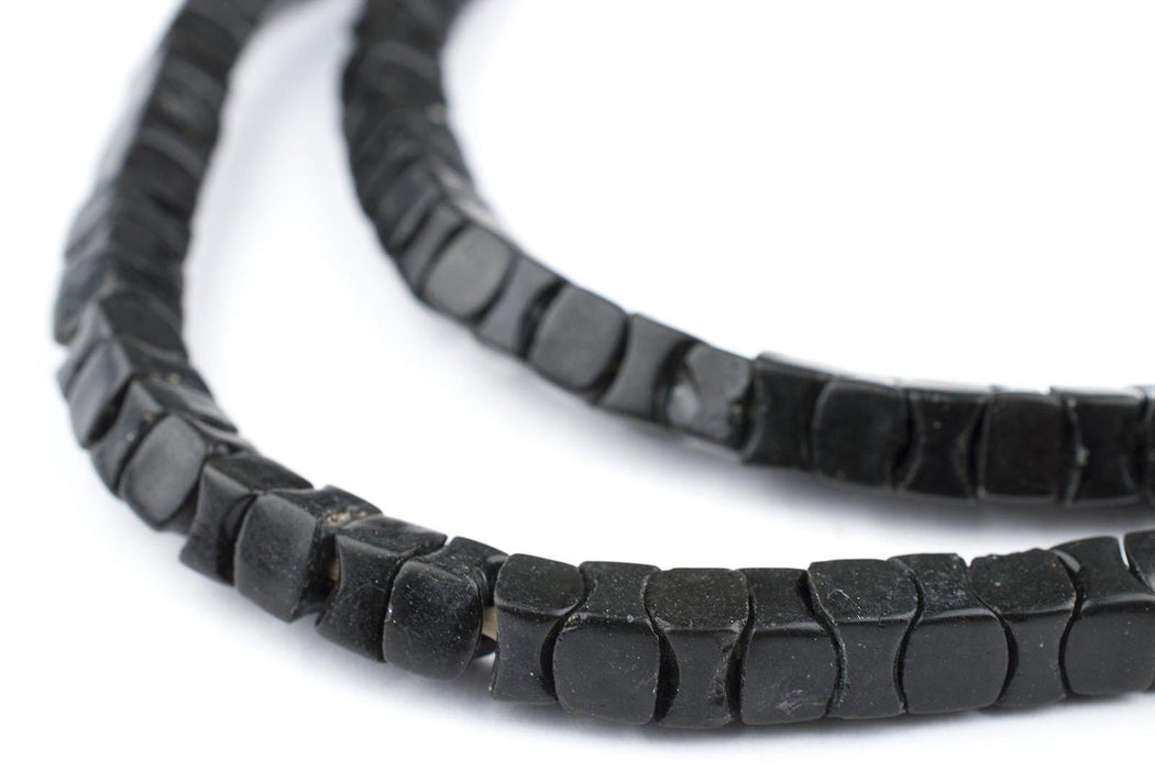 Rare Black Square Snake Beads (Long Strand) - The Bead Chest